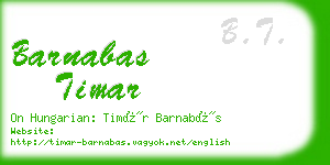 barnabas timar business card